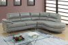 F6570 Sectional Sofa in Grey Breathable Leatherette by Poundex