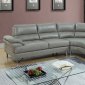 F6570 Sectional Sofa in Grey Breathable Leatherette by Poundex