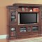 Antique Style Pecan Finish Classic Napoli Entertainment Wall Uni