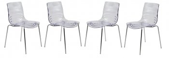 Astor Set of 4 Dining Chairs AC20CL in Clear by LeisureMod [LMDC-AC20CL-Astor Clear]