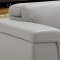 Athena Sectional Sofa in Light Grey Leather by J&M w/Options