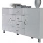 White High Gloss Finish Modern Buffet w/2 Doors & 4 Drawers