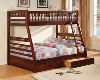 CM-BK601CH California II Twin/Full Bunk Bed in Cherry [FAKB-CM-BK601CH California II]