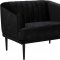 Rory Sofa 689 in Black Velvet Fabric by Meridian w/Options