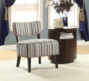 Orson Accent Chair 1191F1S Set of 2 Striped Fabric Homelegance [HECC-1191F1S Orson]