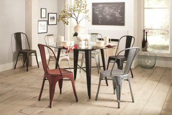 105610 Bellevue 5Pc Dining Set by Coaster w/Metal Legs & Chairs [CRDS-105610 Bellevue]