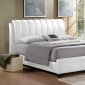 B123 Upholstered Bed in White Leatherette