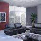 U7230 Sofa in Black & Grey Bonded Leather by Global w/Options