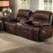 Mahala Motion Sofa 8200BRW in Brown Leather by Homelegance