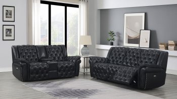 Evelyn Power Motion Sofa & Loveseat in Charcoal by Global [GFS-Evelyn Blanche Charcoal]