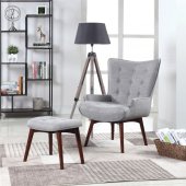 903820 4Pc Accent Chair & Ottoman Set in Gray by Coaster