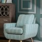 Alondra Accent Chair CM-AC6821 2Pc Set in Blue Diagonal Pattern