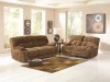 Light Brown Velvet Fabric Modern Reclining Sofa & Loveseat Set