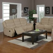 Beige Fabric Modern Motion Sofa & Loveseat Set w/Options