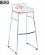 343 Barstool Set of 3 in White & Orange