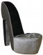 Excitement Graphite Fabric Modern Stylish High-Heel Shoe Chair