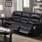 9241 Reclining Sofa in Black Bonded Leather w/Options