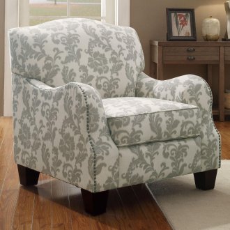 503253 Accent Chair in White & Grey Fabric by Coaster