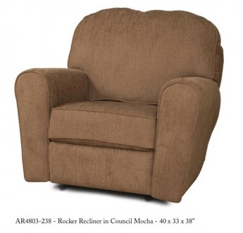 Mocha Fabric Elegant Modern Rocker Recliner