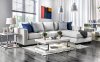 Ornella Sectional SM2671 in Light Gray Linen-Like Fabric w/Opt