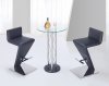 MB208BT Bar Set 3Pc in Chrome by Global w/ Black Bar Stools