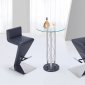 MB208BT Bar Set 3Pc in Chrome by Global w/ Black Bar Stools