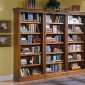 Distressed Cherry Finish Classic Bookcase w/Gold Accents