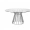 Olivia Round Dining Table in Metal & Glass by Whiteline Imports