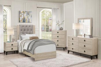 Whiting Kids Bedroom Set 4Pc 1524 in Natural & Gray -Homelegance [HEKB-1524-Whiting]