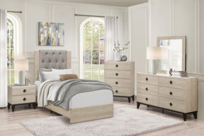 Whiting Kids Bedroom Set 4Pc 1524 in Natural & Gray -Homelegance