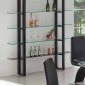 D108 Shelf Unit w/4 Glass Shelves & Black Frame