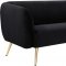 Harlow Sofa 685 in Black Velvet Fabric by Meridian w/Options