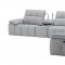 Beaumont Sectional Sofa in Light Gray Leather by J&M