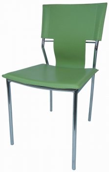 Set of 4 Green Leatherette Modern Dining Chairs w/Metal Legs [GRDC-A-009-Green]