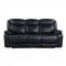 Ralorel Motion Sofa & Loveseat Set LV00060 Black Leather by Acme