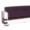 Safir Sectional Sofa Convertible in Purple Microfiber by Rain