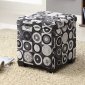 Rotundity Fabric Modern Storage Ottoman w/Wood Legs