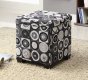 Rotundity Fabric Modern Storage Ottoman w/Wood Legs