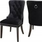 Nikki Dining Chair 740 Set of 2 Black Velvet Fabric by Meridian