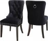 Nikki Dining Chair 740 Set of 2 Black Velvet Fabric by Meridian