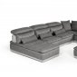 Panorama Sectional Sofa in Grey Fabric & Leather by VIG