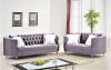 LCL-008 Sofa & Loveseat Set in Gray Velvet