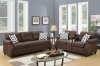 F6413 Sofa & Loveseat Set in Dark Coffee Fabric by Poundex