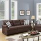 F6413 Sofa & Loveseat Set in Dark Coffee Fabric by Poundex