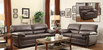 Adrian 8588BRW Sofa by Homelegance in Dark Brown w/Options [HES-8588BRW Adrian]