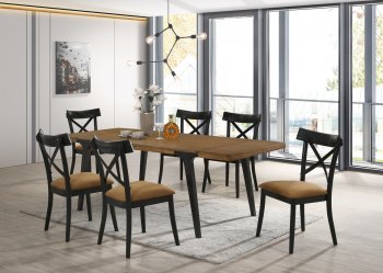 Hillary Dining Room 5Pc Set DN02305 in Walnut & Black by Acme [AMDS-DN02305 Hillary]