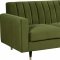 Lola Sofa 619 in Olive Velvet Fabric by Meridian w/Options