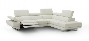 Annalaise Recliner Leather Sectional Sofa in Snow White by J&M [JMSS-Annalaise Snow White]