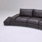 Espresso Full Grain Italian Leather Sectional Sofa w/Side Tables