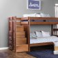 Ampelios Bunk Bed CM-BK102 in Mahogany w/Side Storage Drawers